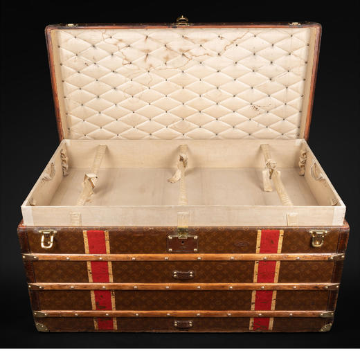 独角鹿西洋古董路易威登Monogram经典老花款彩绘条纹旅行箱行李箱 商品图2