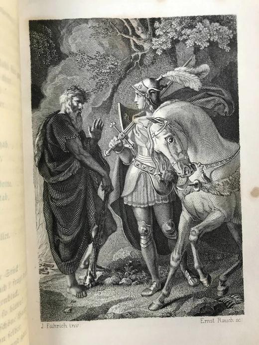 【德语】1853年 克里斯多夫·马丁·维兰德史诗《奥伯龙》 5幅整页版画插图 真皮精装64开 商品图3