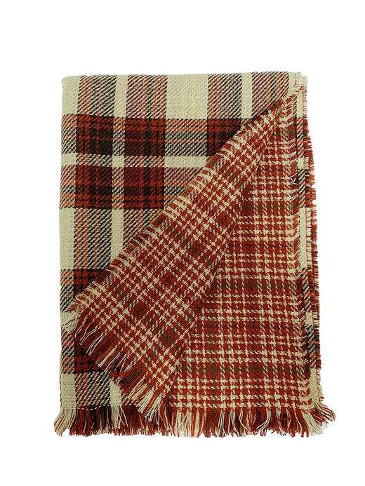 【秋冬必备~时尚男女围巾！】百搭新款经典英伦复古红色格子围巾女秋冬季韩版百搭双面千鸟格学生围脖潮 挚爱之选~ 商品图4