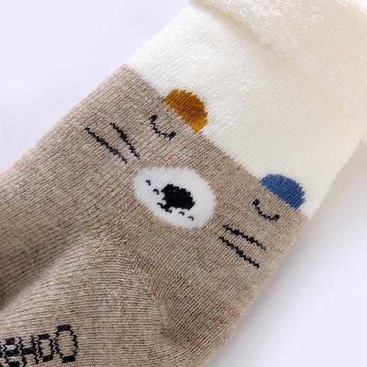 英氏新生婴儿加绒加厚保暖袜子宝宝3双装棉袜冬季YIWBJ31098A01 商品图2