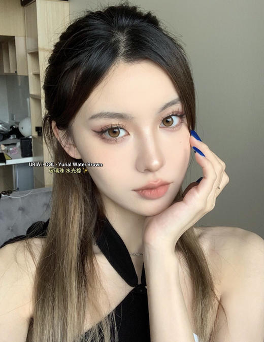 idol yurial 玻璃珠 水光棕 半年抛 14.0mm 着色12.8 含硅水凝胶 商品图3