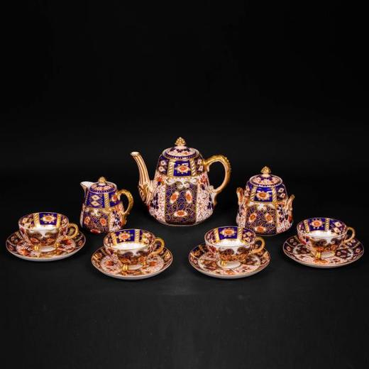 独角鹿西洋古董Davenport伊万里纹样彩绘描金4人下午茶瓷器套装 商品图4