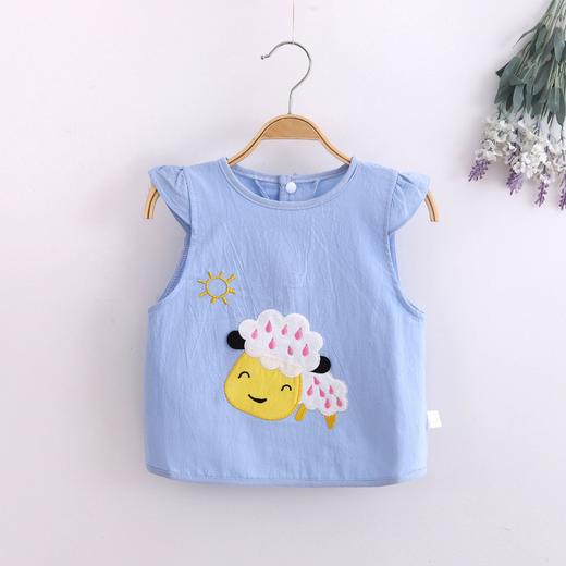 【外层纯棉 里层防水】儿童春夏吃饭无袖围兜宝宝反穿衣婴儿防水防污针织卡通罩衣 商品图1