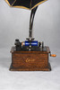 独角鹿西洋古董留声机黑胶唱片机Edison天鹅颈大喇叭蓝色蜡筒 商品缩略图2