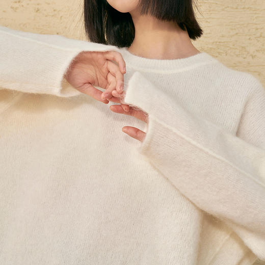 【年终福利/不退换】夕又米黑标 秘鲁婴驼毛南非幼马海毛强缩绒毛衣女冬 商品图3