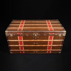 独角鹿西洋古董路易威登Monogram经典老花款彩绘条纹旅行箱行李箱