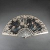 独角鹿西洋古董法国画师Lucie Boillat母贝扇骨手绘蕾丝扇面折扇 商品缩略图0