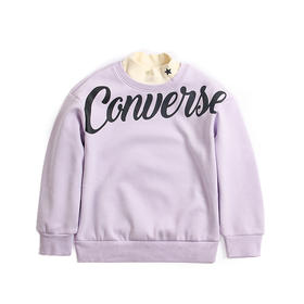 Converse匡威童衣冬男女童紫色假两件半高领加绒卫衣CV2142017