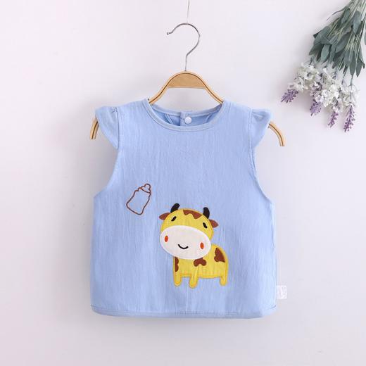 【外层纯棉 里层防水】儿童春夏吃饭无袖围兜宝宝反穿衣婴儿防水防污针织卡通罩衣 商品图14