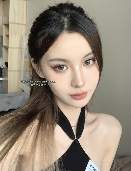 idol yurial 玻璃珠 水光棕 半年抛 14.0mm 着色12.8 含硅水凝胶 商品图4