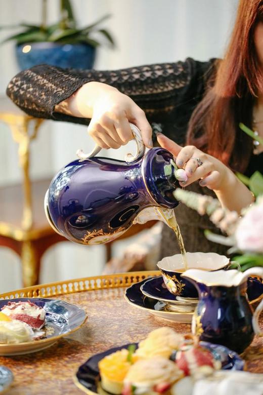 独角鹿西洋古董梅森瓷器钴蓝色釉咖啡壶奶壶糖罐杯碟盘下午茶套件 商品图4