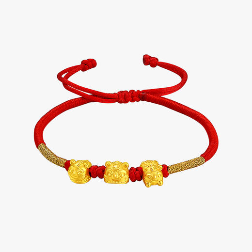 潮宏基爱乐虎系列虎头鞋足金手链 商品图1