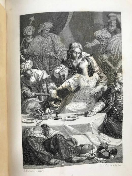 【德语】1853年 克里斯多夫·马丁·维兰德史诗《奥伯龙》 5幅整页版画插图 真皮精装64开 商品图5