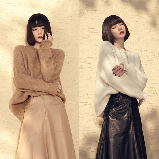 【年终福利/不退换】夕又米黑标 秘鲁婴驼毛南非幼马海毛强缩绒毛衣女冬 商品图2