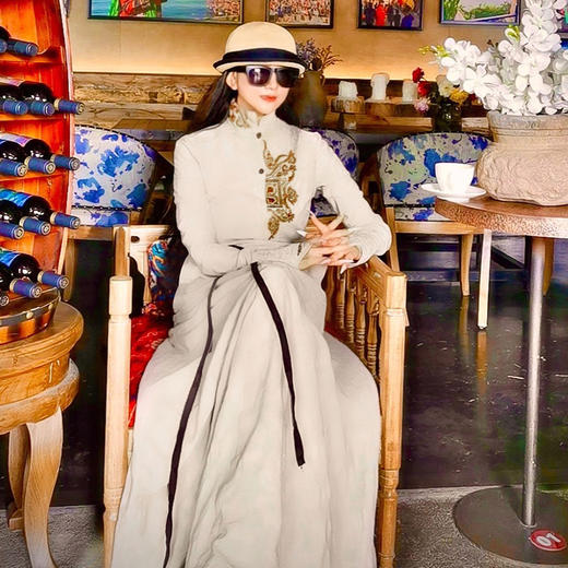 【50周年纪念款】浮生辞刺绣连衣裙| 杨丽萍老师同款 | 黄色 杏色 红色 | 长短袖可选 商品图5