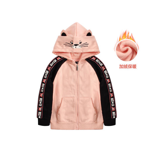 Converse/匡威女童装秋冬小老虎加绒连帽拉链开衫外套CV2142117 商品图0