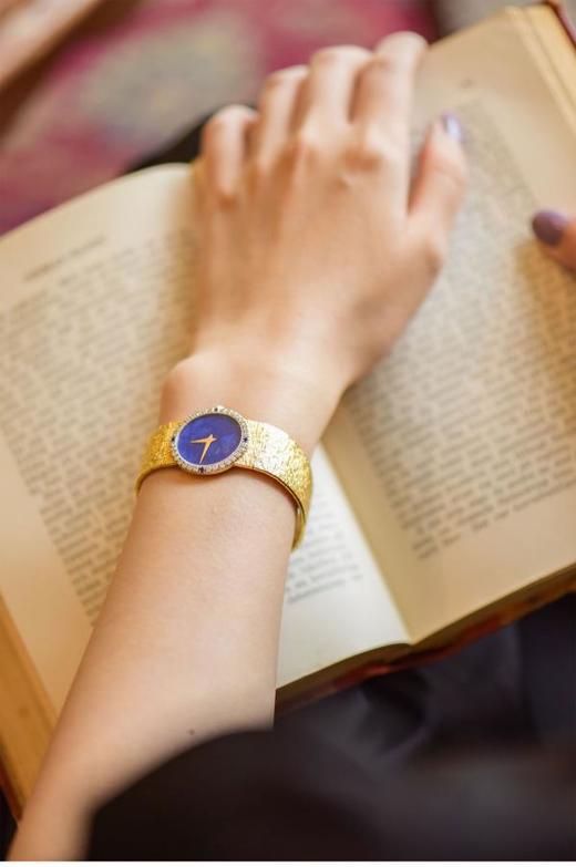 独角鹿西洋古董瑞士二手手表青金石18K金镶钻石蓝宝石机械女腕表 商品图1