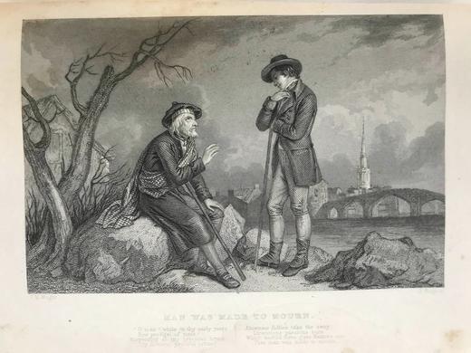 约19世纪后期 彭斯作品全集 近百幅版画插图 真皮精装16开 商品图13