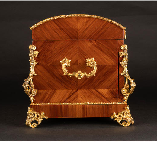 独角鹿西洋古董法国拿破仑三世时细木镶嵌人物陶瓷饰片雪茄收纳盒 商品图4