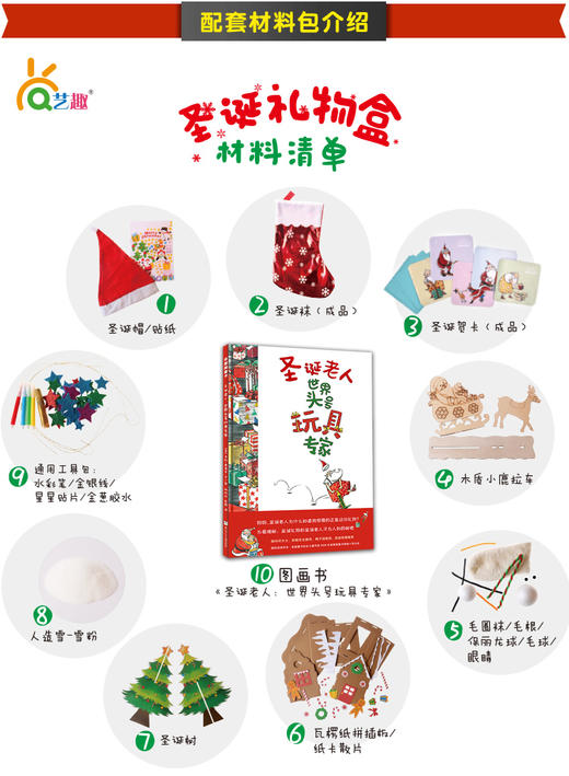 【3-6岁】圣诞老人世界头号玩具专家 儿童手工DIY 套盒 含绘本 商品图3