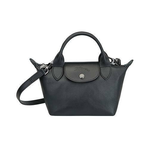 LONGCHAMP 女士黑色羊皮mini手提斜挎包 1500757001 商品图0