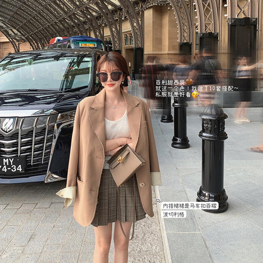 M/L码  金蘑菇菇 百利甜西装 复古修身休闲小西装外套女 商品图1
