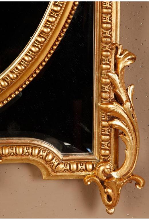 独角鹿西洋古董镜子法国新古典主义风格天使雕刻木胎灰墁鎏金挂镜 商品图3
