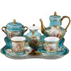 独角鹿西洋古董Samson瓷窑天蓝釉描金洛可可风双人下午茶瓷器套装 商品缩略图4