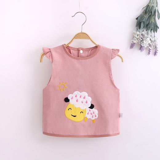 【外层纯棉 里层防水】儿童春夏吃饭无袖围兜宝宝反穿衣婴儿防水防污针织卡通罩衣 商品图6