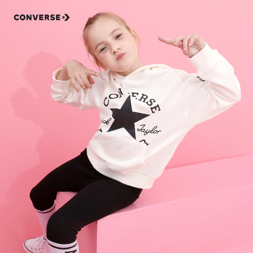 Converse/匡威童装秋冬男女儿童经典加绒保暖连帽卫衣CV2142115 商品图1