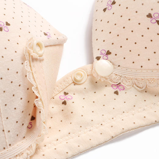 黛唯梵哺乳文胸聚拢无钢圈棉质胸罩喂奶怀孕期薄款印花孕妇内衣 商品图3