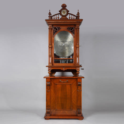 独角鹿西洋古董德国polyphon品牌橡木胡桃木唱盘投币立式音乐柜 商品图0