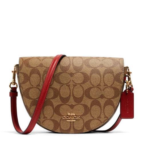 COACH/蔻驰 ELLEN系列女士PVC配皮磁扣封口外部开放式口袋可拆卸式皮带时尚单肩包斜挎包女包 C1430IMAA8 商品图4