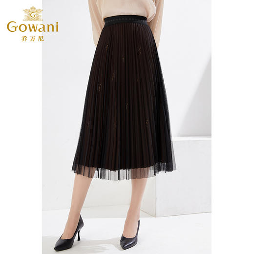 乔万尼新款半裙双层百褶网纱设计高级感百搭半身裙EI4D517 商品图2