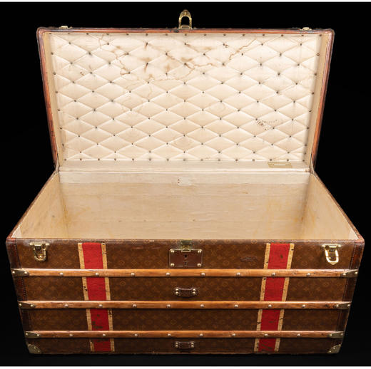 独角鹿西洋古董路易威登Monogram经典老花款彩绘条纹旅行箱行李箱 商品图3