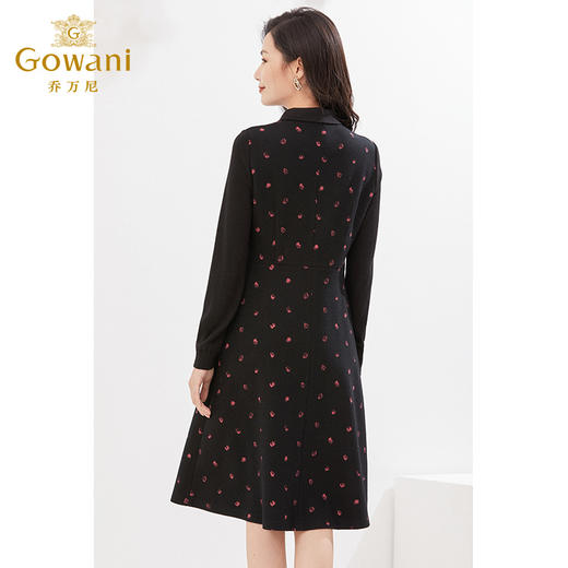 乔万尼秋冬新款绵羊毛连衣裙减龄收腰显瘦EI4E506 商品图4