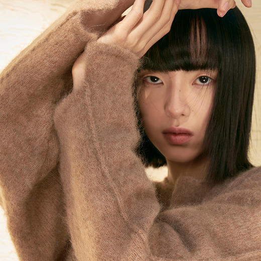 【年终福利/不退换】夕又米黑标 秘鲁婴驼毛南非幼马海毛强缩绒毛衣女冬 商品图1