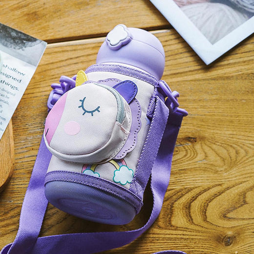 杯具熊袋系列儿童保温杯带吸管水杯可爱男女婴幼儿园小学生水壶 商品图3