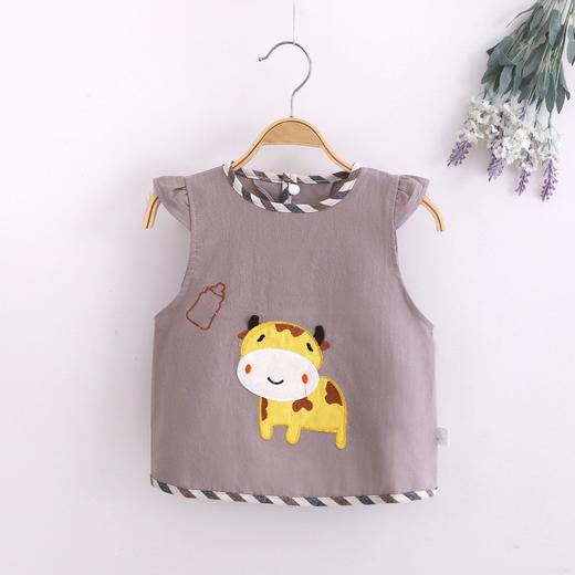 【外层纯棉 里层防水】儿童春夏吃饭无袖围兜宝宝反穿衣婴儿防水防污针织卡通罩衣 商品图11