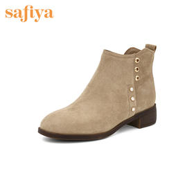 索菲娅秋冬牛皮磨砂侧拉链时装靴SF94116179