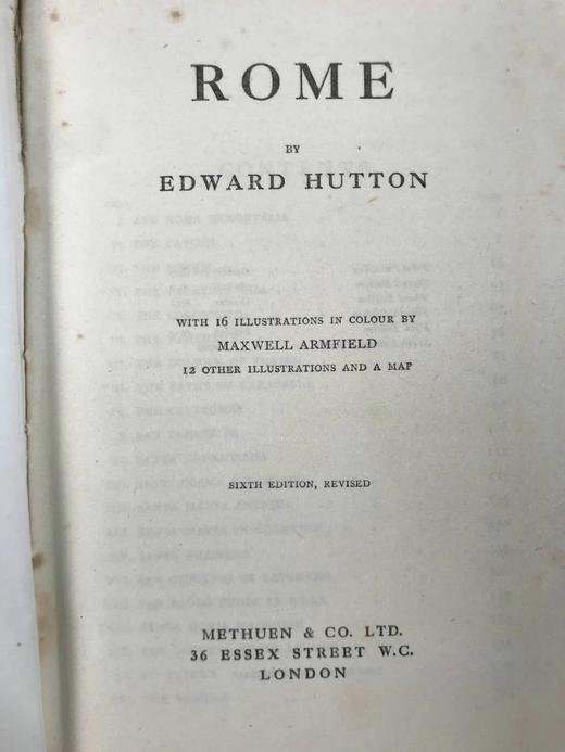 1926年 爱德华·赫顿《罗马游记》 16幅彩色12幅黑白插图 布面精装32开 商品图3