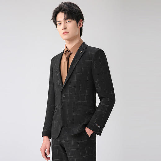 圣得西男装秋季新款男士渐变双色格时尚西服套装【门店新品】2152028816 商品图1