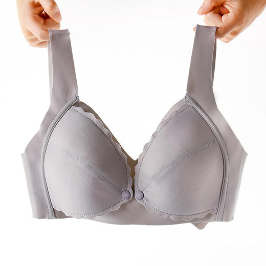 黛唯梵乳胶无钢圈前开扣哺乳文胸聚拢背心式孕妇哺乳期胸罩内衣大胸薄款 商品图4