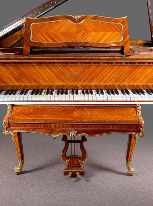 独角鹿西洋古董法国家具大师与Erard桃花心木铜鎏金装饰三角钢琴 商品图4