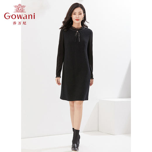 乔万尼秋冬新款绵羊毛连衣裙软糯保暖针织内搭裙EI4E648 商品图1