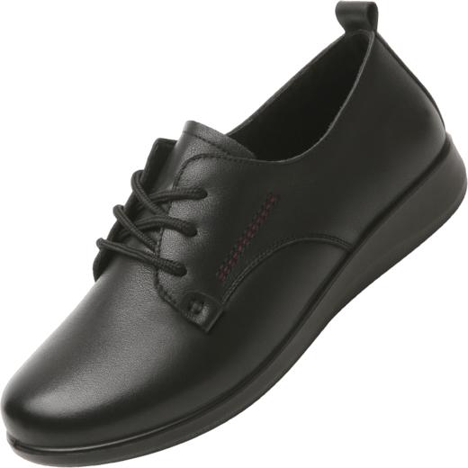 信诺女鞋秋冬季新款加绒真皮软底舒适防滑平底休闲女单鞋妈妈皮鞋6G21M9811-M1 商品图3