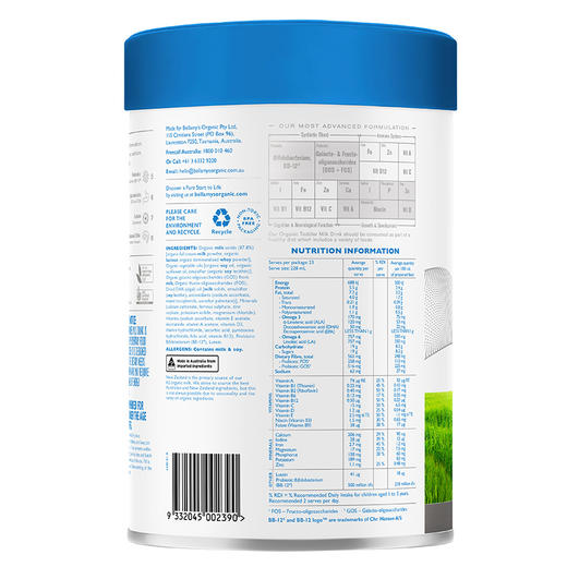 澳洲贝拉米白金版有机A2婴儿配方奶粉3段800g 跨境购 商品图2