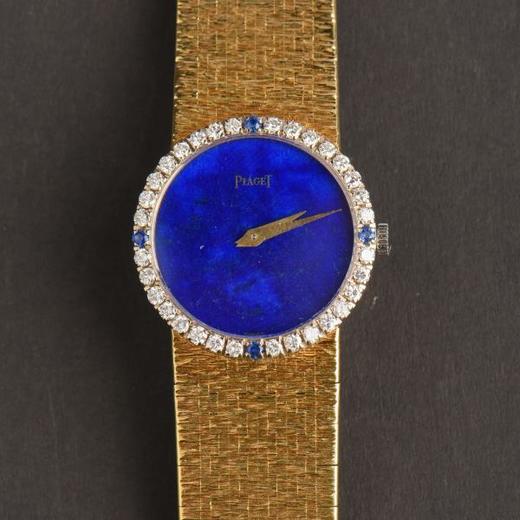 独角鹿西洋古董瑞士二手手表青金石18K金镶钻石蓝宝石机械女腕表 商品图4