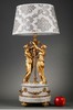 独角鹿西洋古董摆件法国大理石底座铜鎏金花环古典女神装饰台灯 商品缩略图1