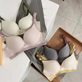 黛唯梵新品一片式无钢圈聚拢薄款哺乳内衣双开扣喂奶怀孕期透气孕妇文胸